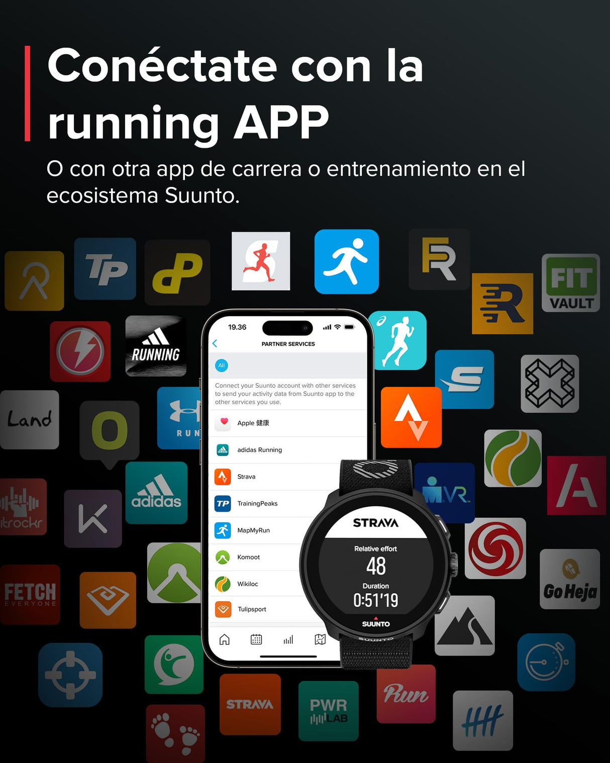 SUUNTO Run Reloj GPS Running, Pantalla Táctil AMOLED 1,32'', Ligero, Multideporte, Monitor Actividad, GPS Preciso, Seguimiento Cardíaco/Sueño, 12 Días Autonomía, 4GB Almacenamiento Música