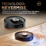 Shark PowerDetect Robot Aspirador y mopa 2 en 1, Base NeverTouch Pro con Limpieza, Carga y Vaciado automáticos, 60 días, navegación 3D y LiDAR, NeverStuck, WiFi/App, Negro, RV2800ZEEU
