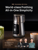 Dreo Espumador de Leche Todo en Uno, Creador de Espuma Automático para Microespuma de Nivel de Arte en Latte y Café Caliente/Frío, Calentador de Leche Eléctrico de 27oz/800ml con más de 30 Bebidas