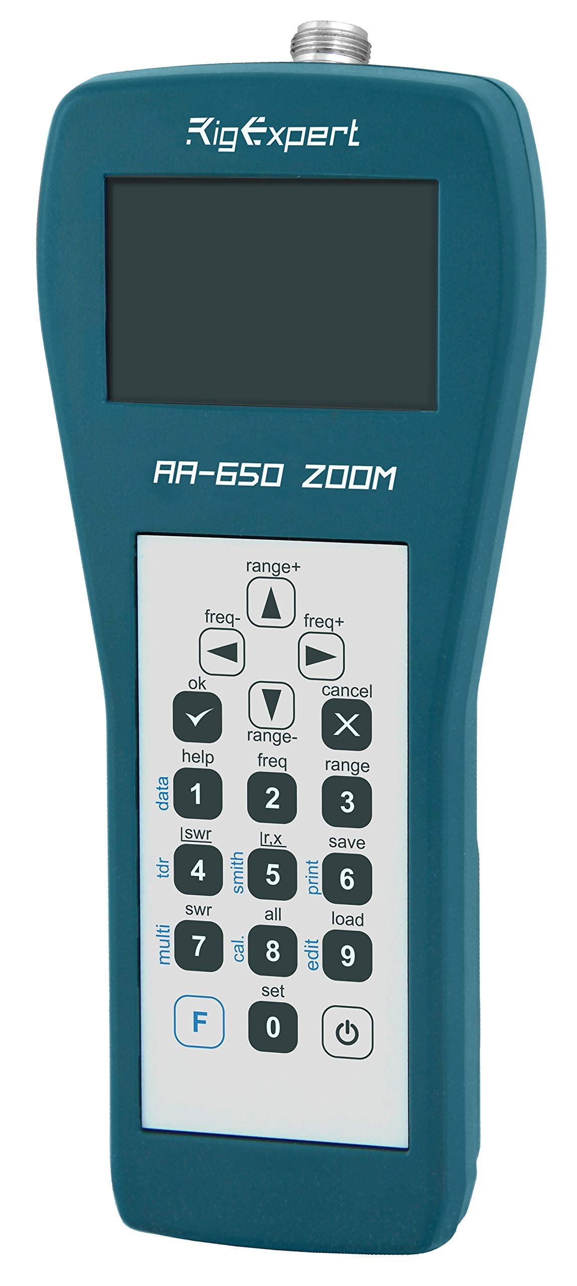 Analizador Antenas Radio RigExpert AA-650 Zoom ∣ 0.1-650 MHz ∣ Resolución 1 kHz ∣ Pantalla a Color ∣ Roe gráfica y numérica ∣ Compatible con Sistemas de 25-600 Ohm ∣ Bluetooth