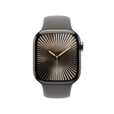 Apple Watch Series 10 GPS + Cellular Smartwatch con Caja de Titanio Natural de 42 mm y Correa Deportiva Gris Piedra - Talla M/L. Monitor de entreno, App ECG, Pantalla Retina Siempre Activa