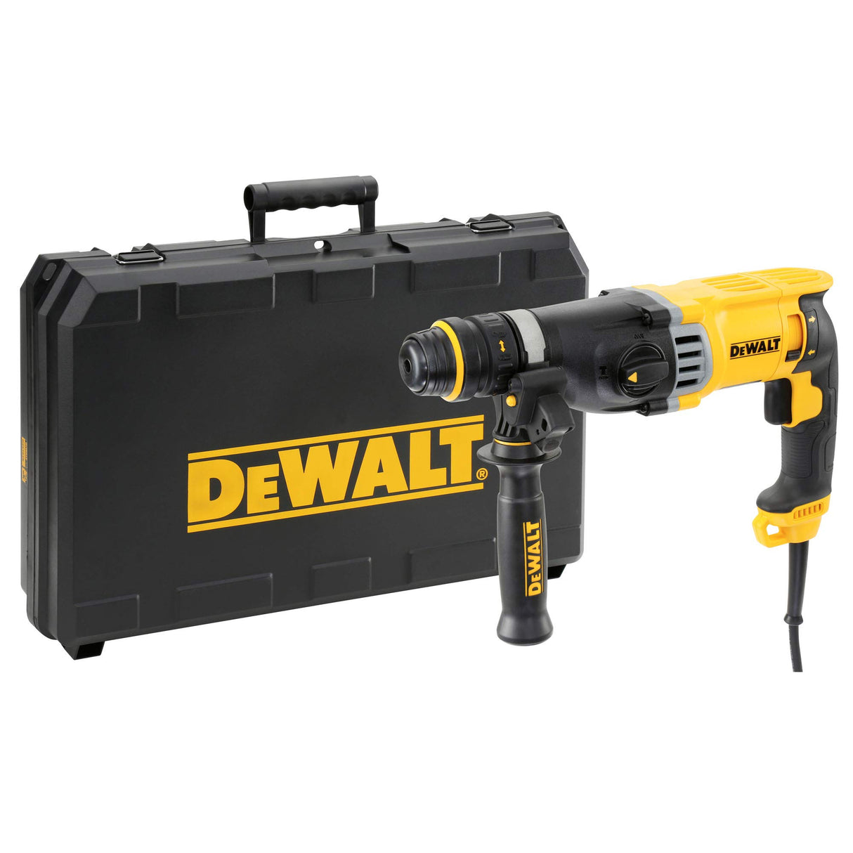 DEWALT - D25144K-QS - Taladro percutor SDS-PLUS 3J - Potente taladro percutor de 3 modos con maletín de transporte - Capacidad máx. de perforación hormigón/metal/madera 26/13/30mm - Velocidad 0-1450rpm - 900W 6