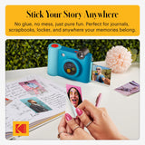 KODAK Smile+ Cámara Digital instantánea 2-en-1 y Impresora Bluetooth - 10MP, Lente giratoria con Efectos, Fotos Adhesivas Zink 2x3”, Imprime Desde App en Dispositivos Inteligentes - Azul