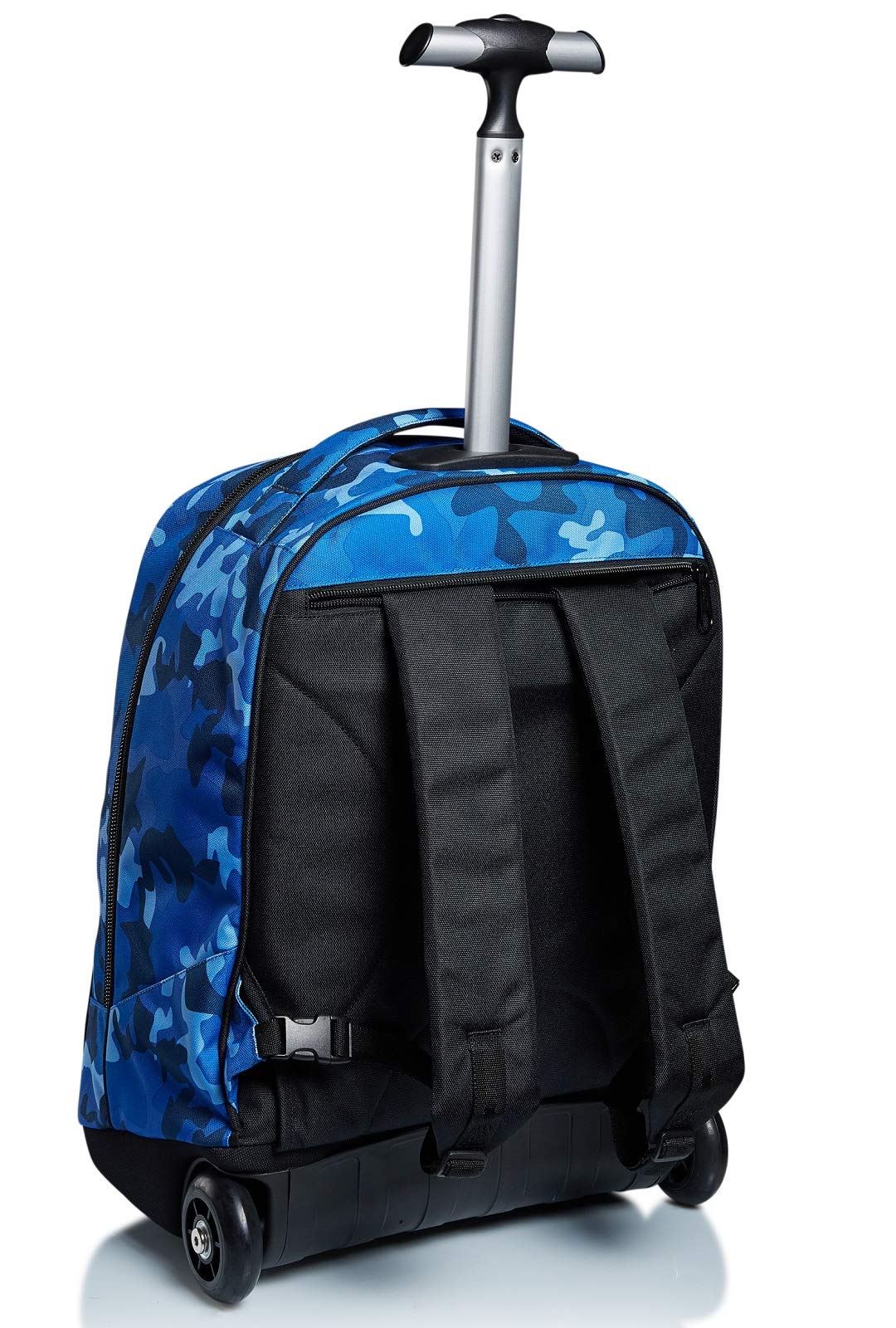 Appack Mochila con Ruedas Big Trolley, YUZER, Deep Blue - Mochila 2 en 1, Mochila Escolar con Carro, Crossover System - Bolso Escolar Niñas Adolescentes - Bolsillo Frontal Bolsillo con Cremallera