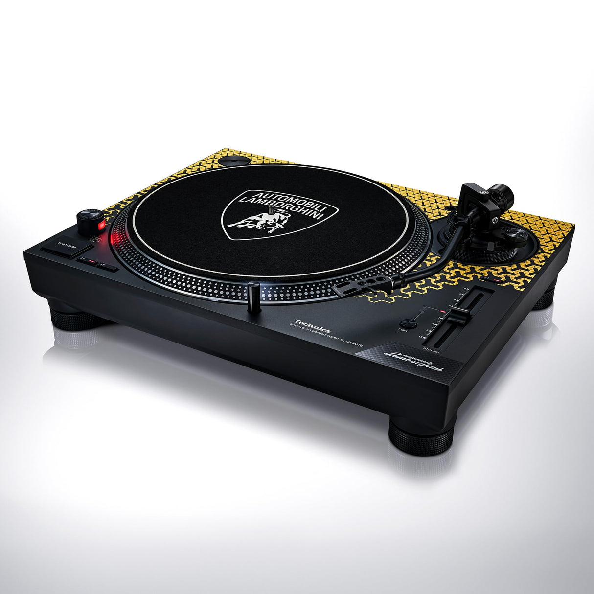 Technics SL-1200M7PEY, Sistema De Tocadiscos de Tracción Directa Edición Lamborghini, Motor Sin Núcleo, Reproductor De Vinilos de 3 Velocidades, Iluminador, Amarillo