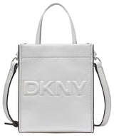 DKNY Carter Mini Tote Crossbody, Bolso de Mano Mujeres, Gris