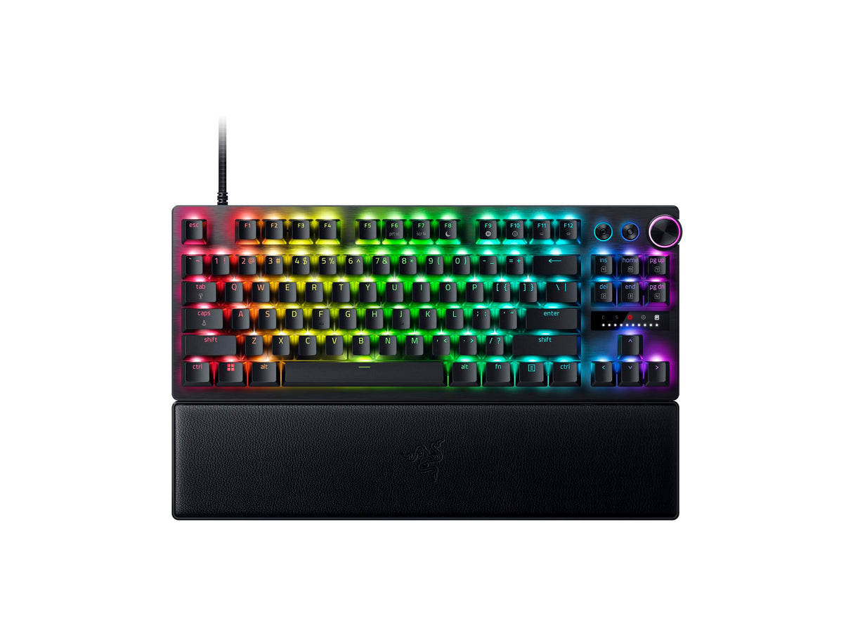 Razer Huntsman V3 Pro Tenkeyless - Teclado óptico analógico TKL E-Sport para PC sin Teclado numérico Snap Tap & Rapid Trigger (botón Giratorio Digital y botón de Control) disposición DE, Color Negro