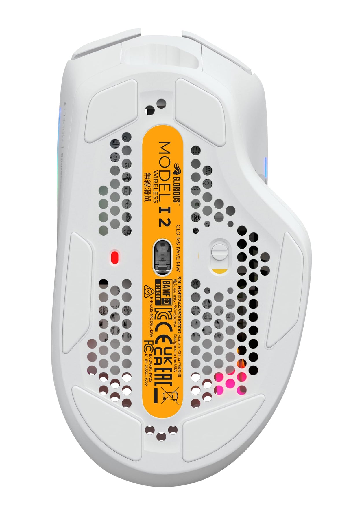 Glorious Gaming Model I 2 Wireless Ratón gaming inalámbrico - Híbrido 2,4 GHz y Bluetooth, superligero, 9 botones (2 intercambiables), RGB, gran batería, MMO/MOBA/FPS, reposapulgares lateral - Blanco