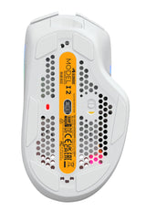 Glorious Gaming Model I 2 Wireless Ratón gaming inalámbrico - Híbrido 2,4 GHz y Bluetooth, superligero, 9 botones (2 intercambiables), RGB, gran batería, MMO/MOBA/FPS, reposapulgares lateral - Blanco