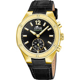 Lotus Reloj Mujer 18973/3 Connected Caja de Acero Inoxidable 316l Dorado Correa de Piel Negro
