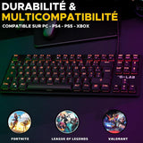 The G-Lab Keyz Platinium TKL - Teclado mecánico Rojo Outemu Low Profile AZERTY - Teclado Gamer TKL Ultra Fin, RGB & Teclas 100% Personalizable, Anti-Ghosting Total - PC/PS4/PS5/Xbox - New