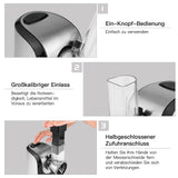 Cortador de verduras eléctrico automático QC-78, rallador eléctrico de cocina con 5 cuchillas cónicas, 150 W, rallador eléctrico con control de un botón (negro)