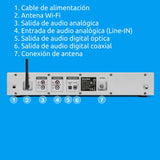 TechniSat DIGITRADIO 143 CD (V3) - sintonizador HiFi Digital, Radio por Internet (Dab+, FM, Bluetooth, Spotify Connect, Reproductor de CD, WLAN, Ancho 43,5 cm, Control de aplicación y Remoto) Plata