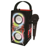 LEXIBOOK, The Voice, Altavoz Luminoso Bluetooth portátil con micrófono, Efectos de luz, Karaoke, Inalámbrico, USB, Tarjeta SD, Batería Recargable, Negro/Rojo, BTP180TVZ