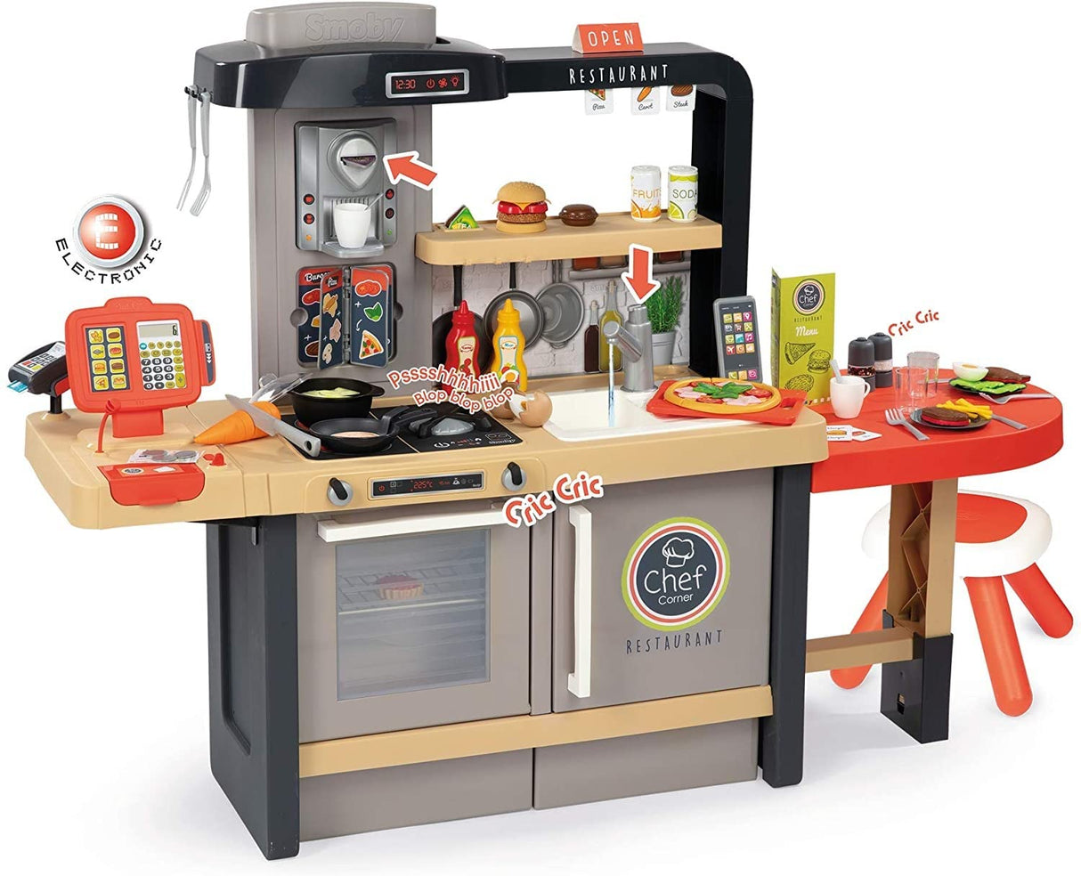 Smoby - Restaurante Chef Corner Extra Grande con Altura Ajustable, para Niños a Partir de 3 Años, 76 x 23.5 x 82 cm