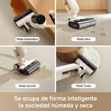 Mova K30 Aspiradores en Seco y Húmedo, Succión de 18000 Pa, Alcance Plano de 180 Grados, Limpieza de Borde a Borde, Secado con Aire Caliente, Autolimpieza con una Sola Pulsación, Diseño Ligero