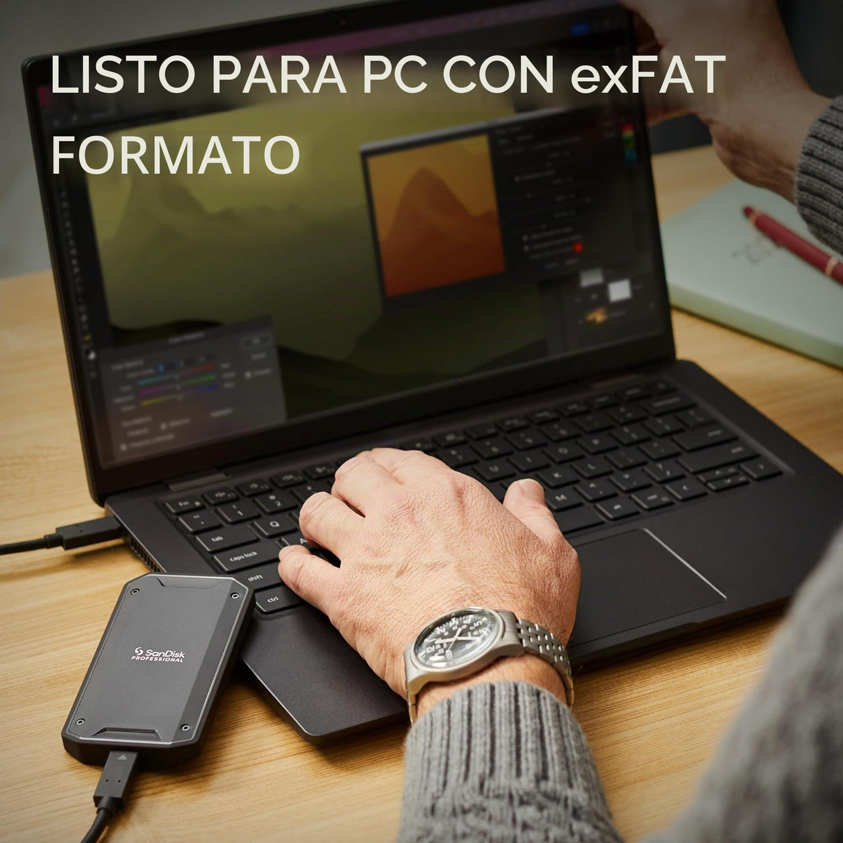 SanDisk SSD Profesional de 4 TB PRO-G40 hasta 3000 MB/s, Unidad Externa de Estado sólido, Thunderbolt 3 (40 Gbps), USB-C (10 Gbps) Ultra Resistente IP68 Resistente al Polvo y al Agua