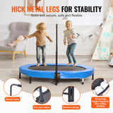VEVOR Trampolín para Niños, Interior y Exterior, Mini Trampolín Plegable con Asa, Trampolín Rebotador para Niños de 3 Años en Adelante, Niños y Niñas para Divertirse, Azul, 1435 x 970 x (965-1285) mm