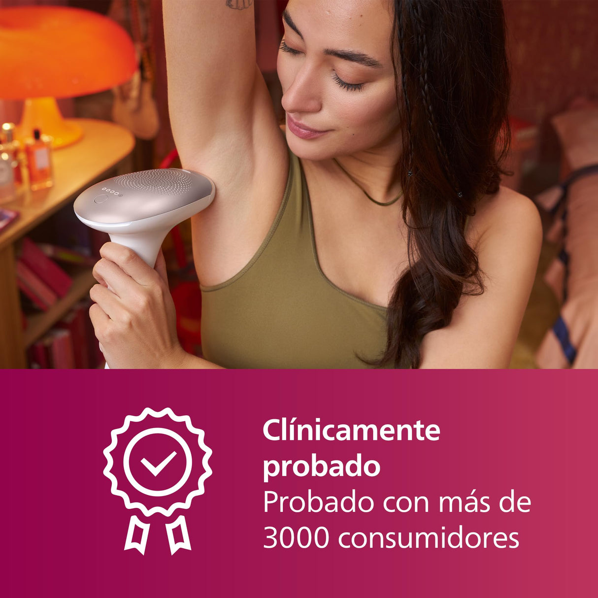 Philips Lumea Serie 7000, Depiladora Luz Pulsada, IPL, Piel Suave Desde Casa, Con Funda, Accesorios para el Cuerpo, Cara y Zona del Bikini, Alternativa a Depilación Láser. SC1999/00