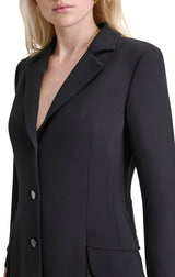 DKNY L/S Pleated Shirts Dress Vestido, Negro, 40 Mujeres
