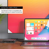 CalDigit E5 - Thunderbolt 5 Element 5 Hub - 9-Puerto, 4 x Thunderbolt 5/USB4 v2 Puertos, 3xUSB-A y 2xUSB-C 10Gb/s Puertos, Single 8K, Dual 6K/8K, Oro Dual 4K@240Hz Displays, 90W Charging, 0,8 m Cable