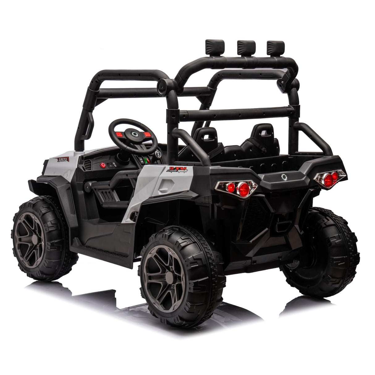 TURBO CHALLENGE - Todo Terreno - Vehículo Eléctrico de Transporte - 119117 - Coche de Control Remoto - Blanco - Máximo 60 kg - Plástico - Baterías Recargables y Pilas No Incluidas - De 5 a 8 Años