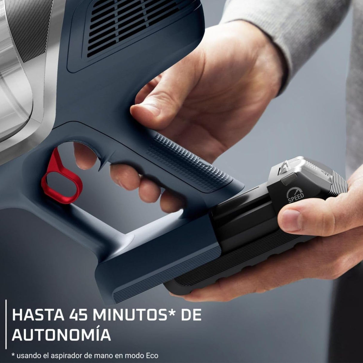 Rowenta XPert 6.60 - Aspiradora escoba versátil sin cable, con 3 funciones en 1 multiespacios, batería de litio, 2 velocidades, gatillo Boost, ligero y portatil, Gris oscuro RH6836