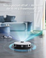 LEFANT M1 2 en 1 Robot Aspirador y Fregasuelos, 4000Pa, Navegación dToF, 200min, Auto-Recarga, WiFi, 8 Zonas No-Go, Ideal para Pelo de Mascotas/Alfombras