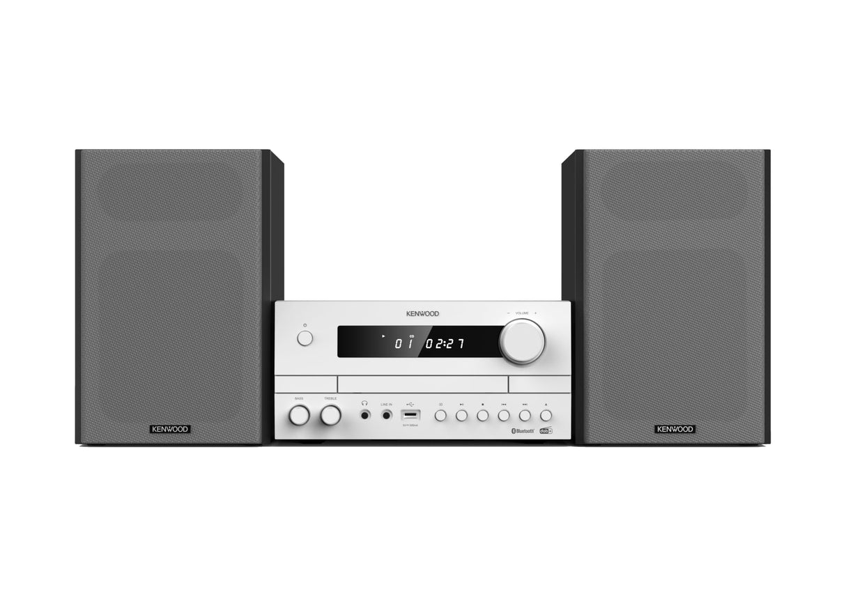 Microcadena HiFi Kenwood M-822DAB con CD, USB, Dab+ Blueetooth Audio-Streaming. Color: Blanco - Mini Equipo de Musica para casa