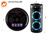 N-Gear LPG26R Let's Go Party Altavoz Bluetooth con micrófono Karaoke LED Disco, Función Power Bank, Potencia 600W (40W RMS) LGP26R