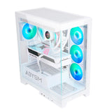 Abysm Gaming Caja PC Gamer Danube SAVA H500 White ATX, con Espacio para Tarjetas Gráficas de hasta 430 mm, Lateral y Frontal de Cristal Templado, USB-C y Ventiladores ARGB