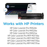 HP 410A CF410A, Negro, Cartucho Tóner Original, de 2.300 páginas, para impresoras HP Color LaserJet Pro serie M452 y M477