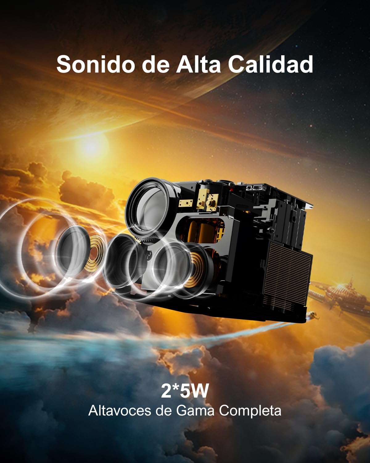 ULTIMEA Proyector con Dolby Audio, Soporte 4K y Netflix, Android TV 11.0, Diseño de Soporte Gimbal 90° Libre, 600 Lúmenes ANSI, Bluetooth, Nova C40