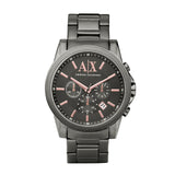 Armani Exchange Reloj para hombre, movimiento cronógrafo de cuarzo y caja de 45 mm con correa de acero inoxidable, Gris