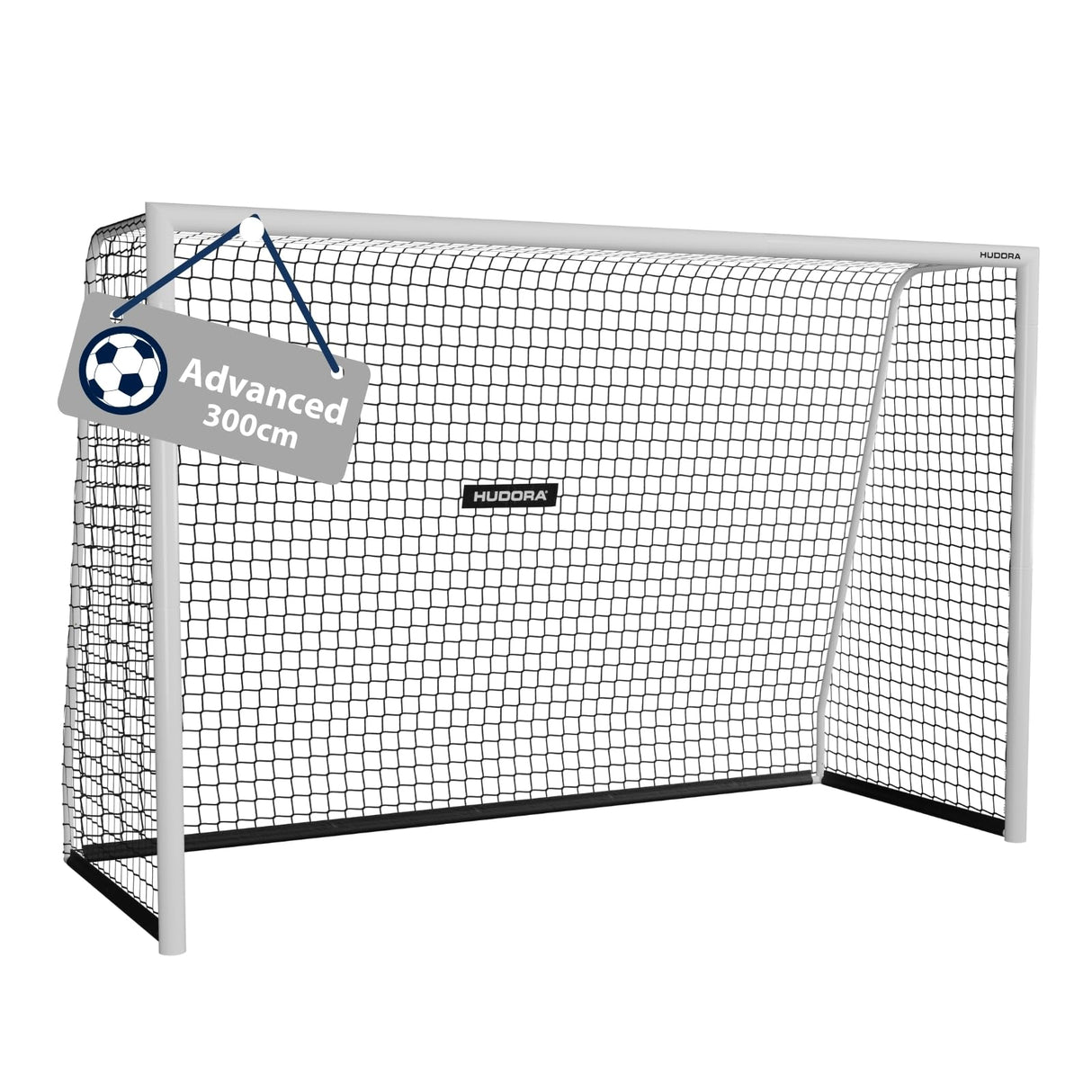 Hudora Portería de Fútbol Avanzada 120/180/240/300 I para Niños/Jóvenes & Adultos I Ideal para Jardín I Impermeable & Estable para Entrenamiento de Fútbol con Red de Malla Fina