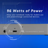 OWC Thunderbolt Dock con 11 Puertos, Pantallas 8k, 2X 4k @ 60Hz, 1x 4k @ 120Hz, Gigabit Ethernet, 3X TB4 (USB-C), 3X USB Gen 2 Tipo-A, 1x USB 2, Cable Incluido, Space Grey