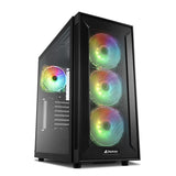 Sharkoon TG6M RGB - Caja de Ordenador, PC Gaming, Semitorre ATX, Negro