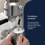 De'Longhi Dedica Duo EC890.M, Máquina Café Barista con Bomba, Espresso y Cold Brew, Máquina Café Manual con Varilla Vapor LatteArt, 15cm Ancho, 2 Espresso, Pantalla Táctil, Taza hasta 13 cm, Metal