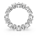 Swarovski Anillo Vittore, Circonita Swarovski de talla pera, Blanco, Baño de rodio