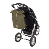 LÄSSIG Bolsa para pañales, cambiador, fijación para cochecito de bebé, soporte para botellas, fabricado de forma sostenible/GRE Rolltop Backpack, verde