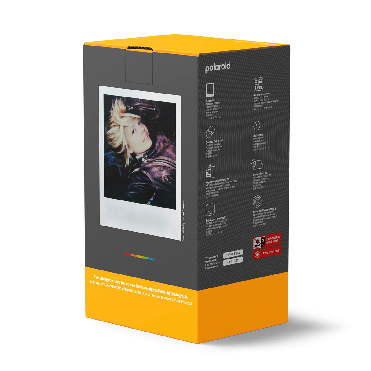 Polaroid Flip - Paquete de cámara instantánea Negra y película a Color (16 Fotos)