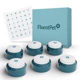 FluentPet Speak Up Buttons - Juego de botones de conversación para gatos y perros de última generación, paquete de 6 botones de comunicación fáciles de presionar para gatos y perros, botones grabables