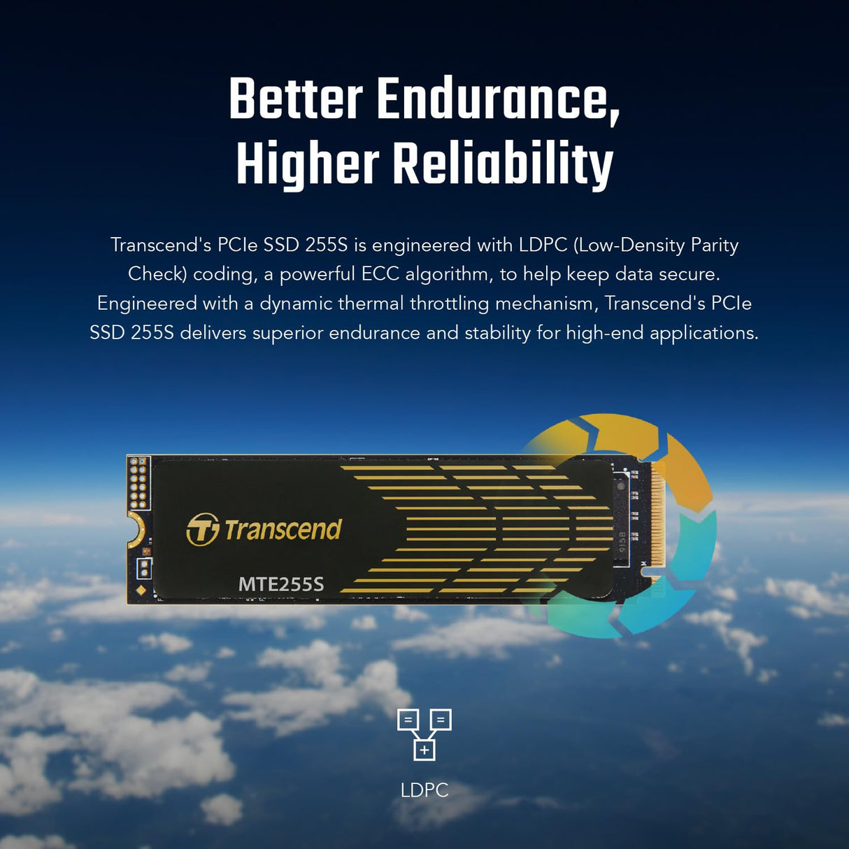 Transcend 1TB M.2 2280 SSD con disipador de Calor, hasta 7,400MB/s para PS5, computadoras de Escritorio, laptops, PCIe 4.0 NVMe Gen4x4 Internal SSD, 3D TLC NAND -TS1TMTE255S