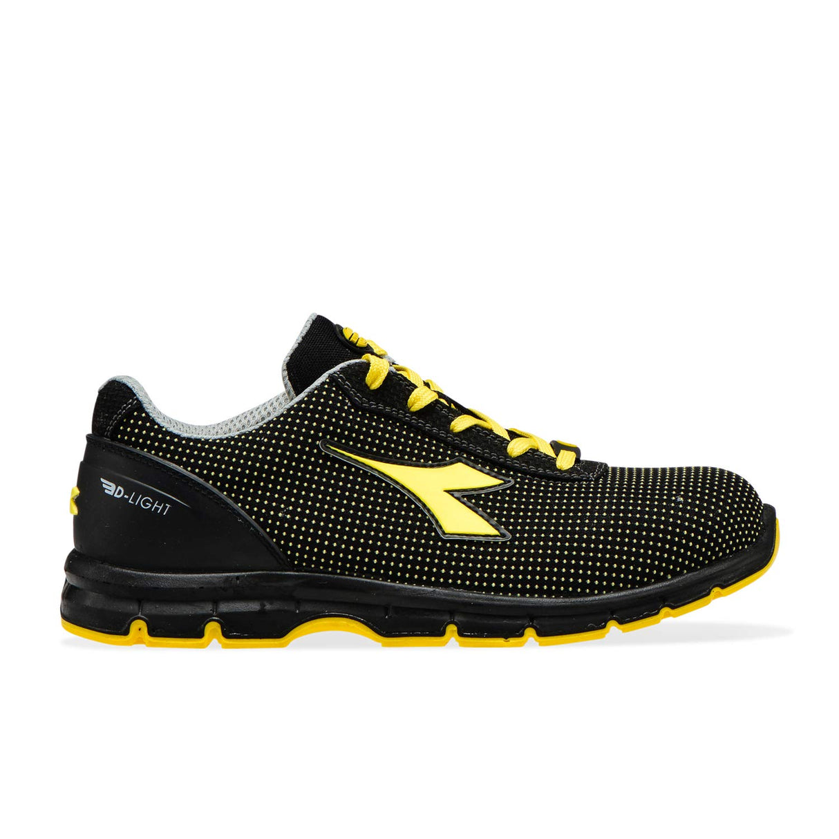 DIADORA Run Atom Low S3 SRC ESD, Zapatillas Deportivas Hombre, Black/Yellow CROMS, 41 EU