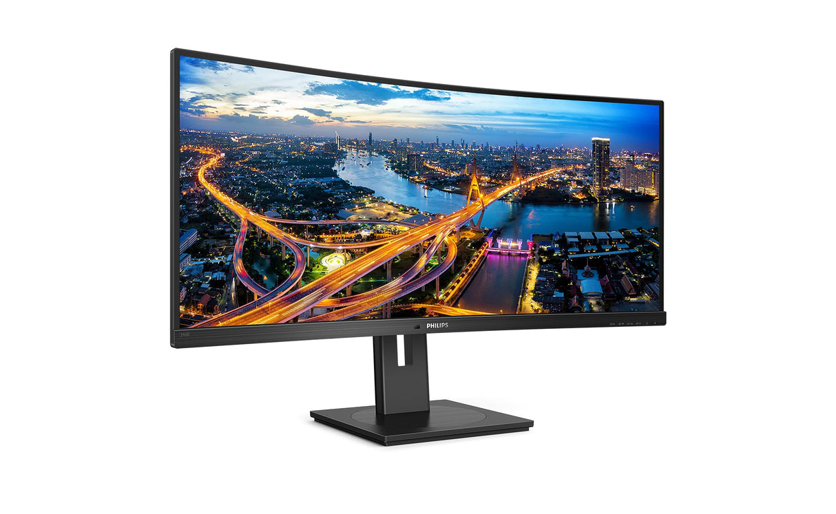 Philips Monitor 346B1C/00- 34" UHD, USB-C , 100Hz, 5ms, VA, FlickerFree, Low Blue Mode (3440x1440, 300 cd/m, HDMI 1x2.0, Displayport 1x1,2) , negro