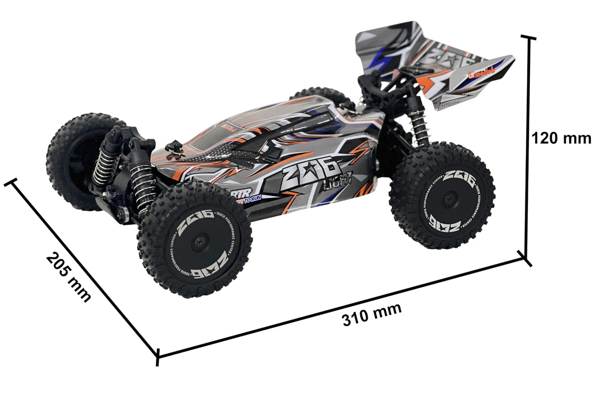 DF Models Z06 Light Buggy RTR (Largo x Ancho x Alto 31 x 20,5 x 12 cm, Aprox. 1000 g, Escala 1:14, hasta 40 km/h rápido, a Partir de 14 años, Incluye batería y Cable de Carga USB, Coche teledirigido