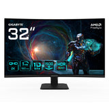 Gigabyte GS32QCA 31.5" Monitor Curvo para Gaming QHD - 2560 x 1440, 180Hz, 1ms, 250 CD/m², FreeSync, HDR Ready, HDMI 2.0, DisplayPort 1.4