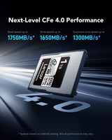 Lexar Professional Silver Series CFexpress 4.0 Tipo A Tarjeta 1TB, Tarjeta CFe hasta 1750 MB/s de Lectura, VPG200, Tarjeta de vídeo CF 8K, Tarjeta de Memoria Compatible con cámaras Sony Alpha y Sony