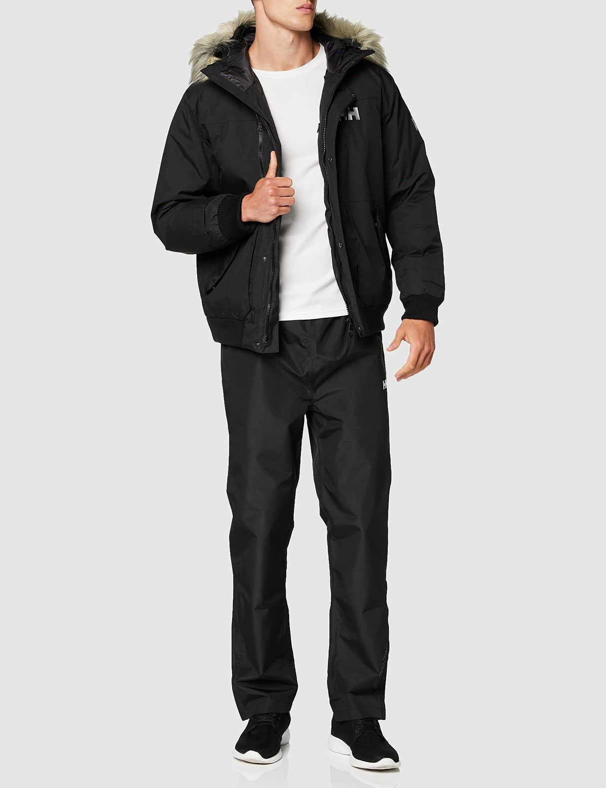 Helly Hansen Hombre Chaqueta Bomber, Negro, L