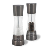 Cole & Mason Derwent Gunmetal Molinillos de Sal y Pimienta, Molinillo Especias, Juego de Molinillos con Grosor Ajustable, Acero Inoxidable/Acrílico, 190mm, H59428G